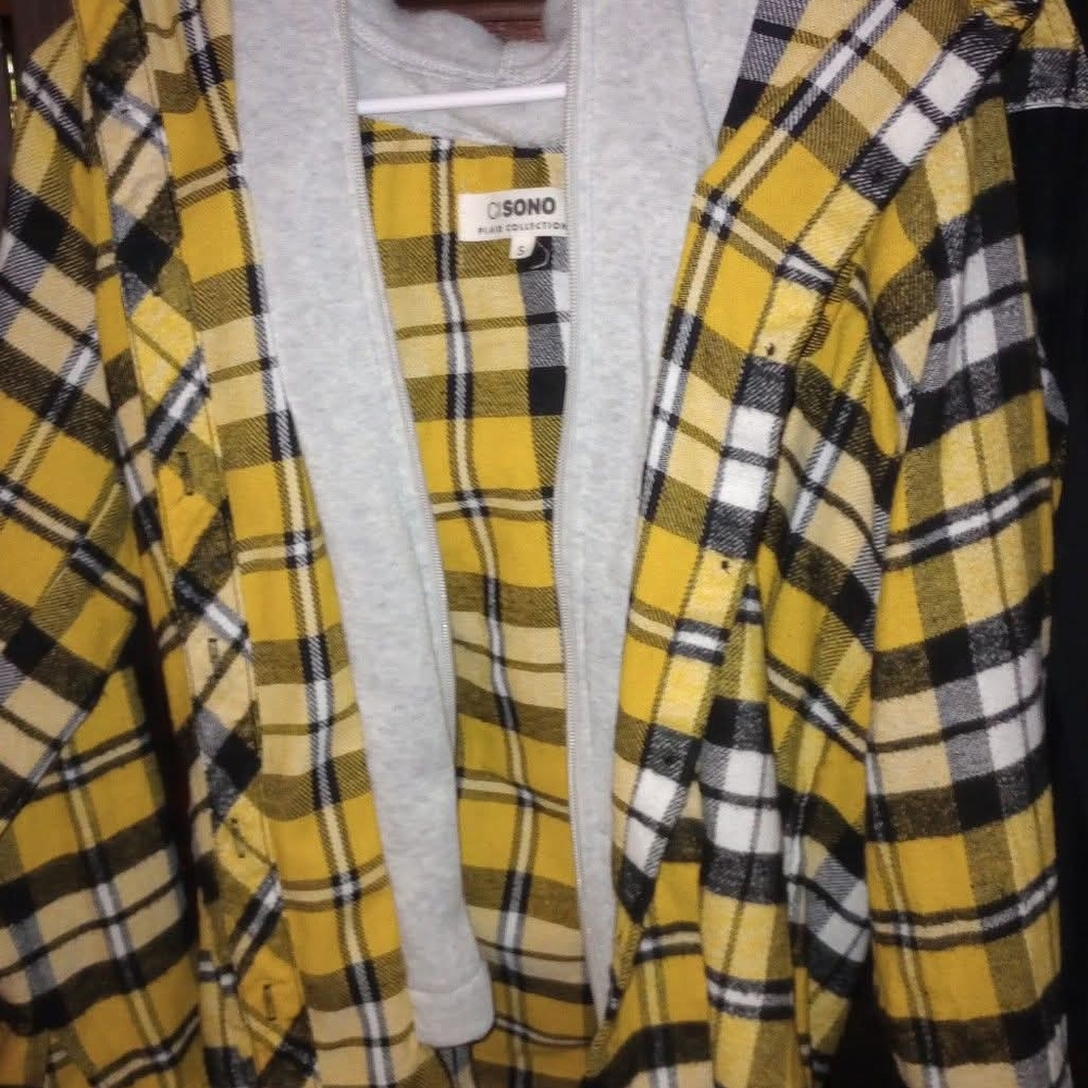 Yellow Plaid Flannel Shirt